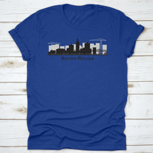 Baton Rouge Louisiana City Skyline Silhouette With Black Buildings
