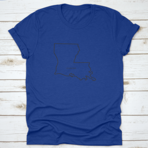 Simple Line Drawing Outline Of The Map Of Louisiana Usa With Simple