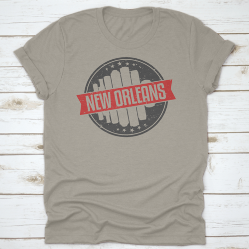 New Orleans Louisiana Round. Travel Stamp Icon Skyline City Design.