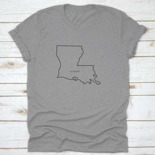 Simple Line Drawing Outline Of The Map Of Louisiana Usa With Simple