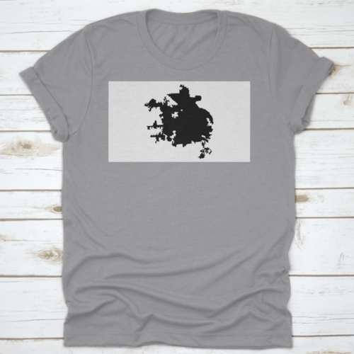 Black Silhouette Of A Map Of The City Of Shreveport In Louisiana In