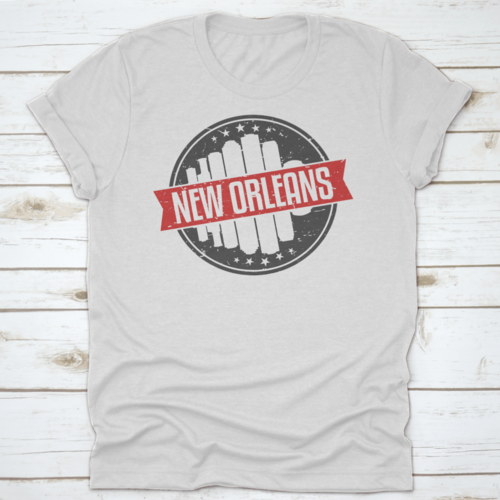 New Orleans Louisiana Round. Travel Stamp Icon Skyline City Design.