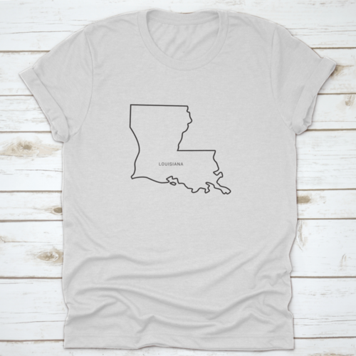 Simple Line Drawing Outline Of The Map Of Louisiana Usa With Simple