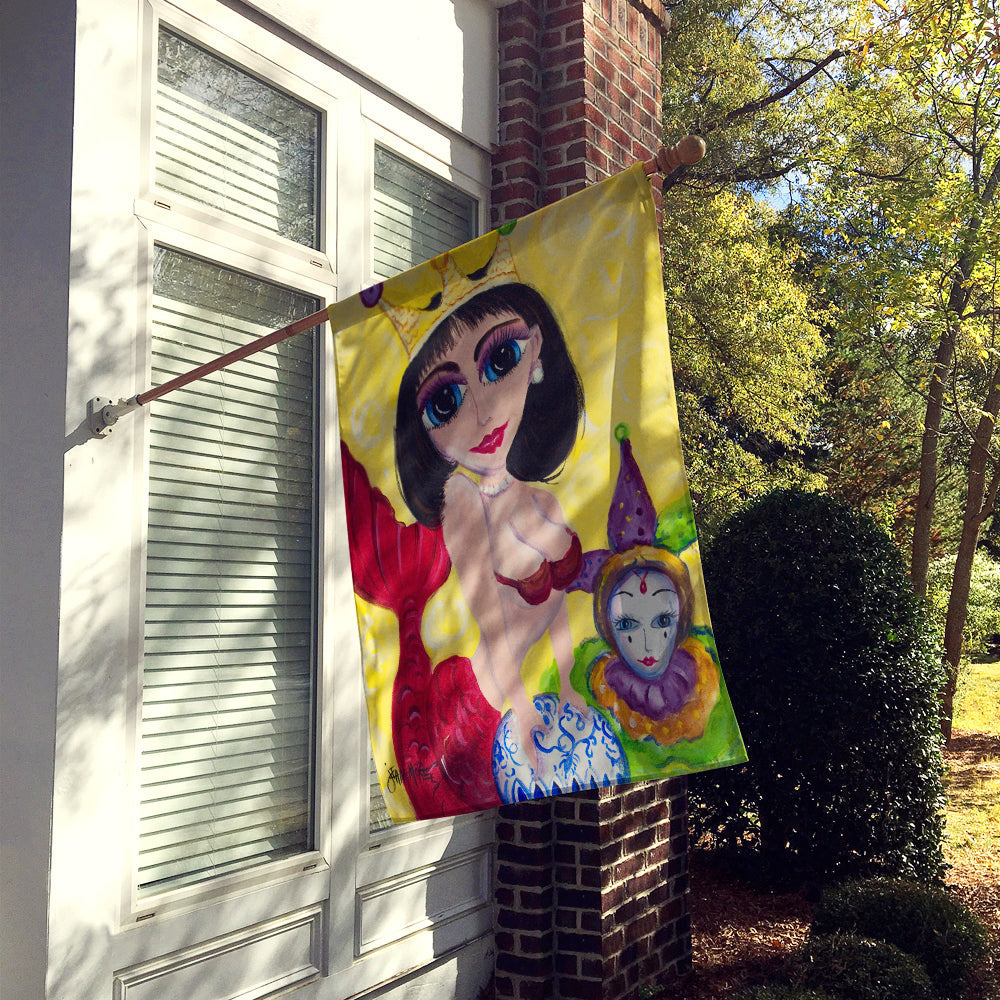 Mardi Gras Queen Mermaid Flag Canvas House Size JMK1180CHF