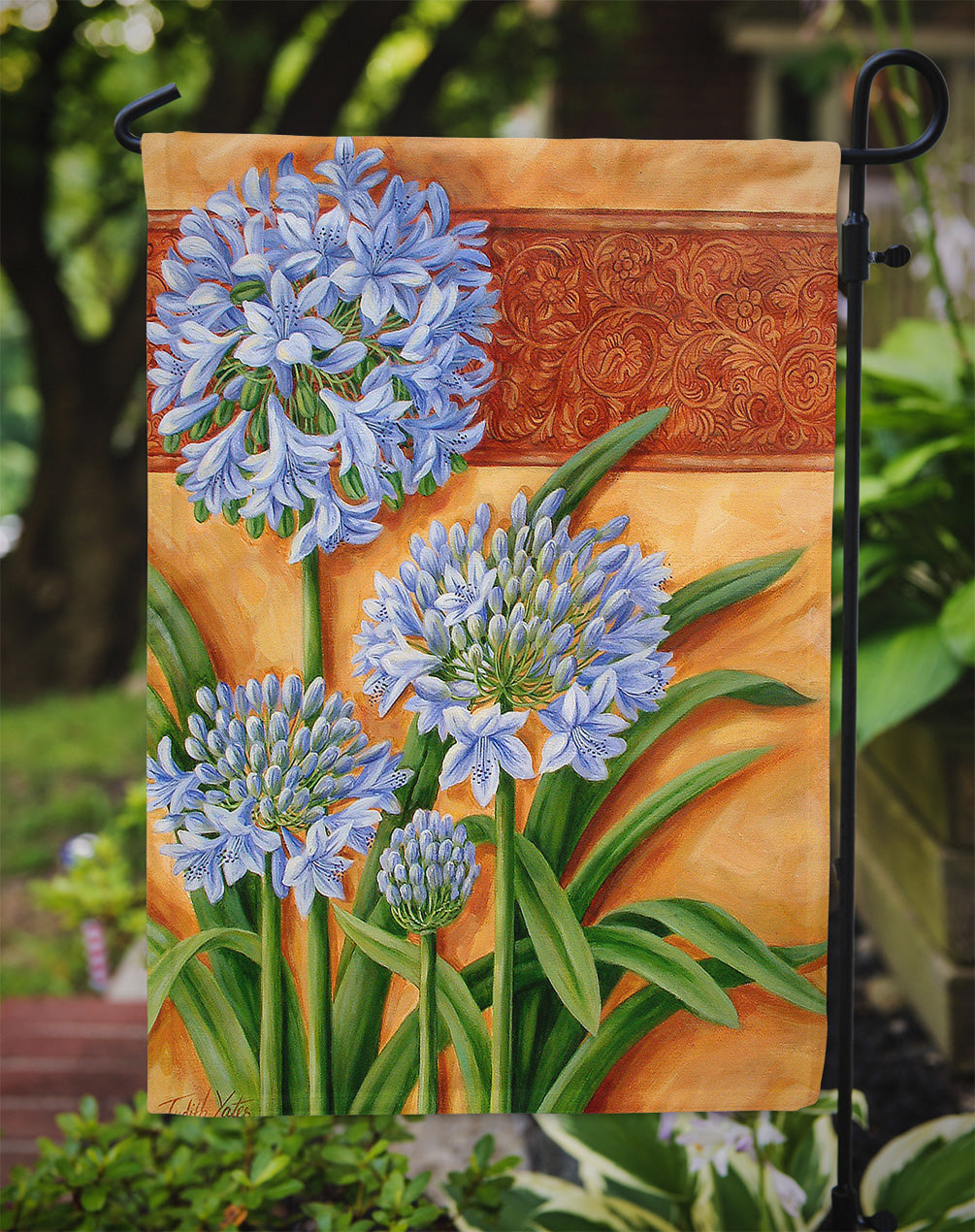 Agapanthus by Judith Yates Garden Flag – Decorative Outdoor Yard Flag JYJ0072GF