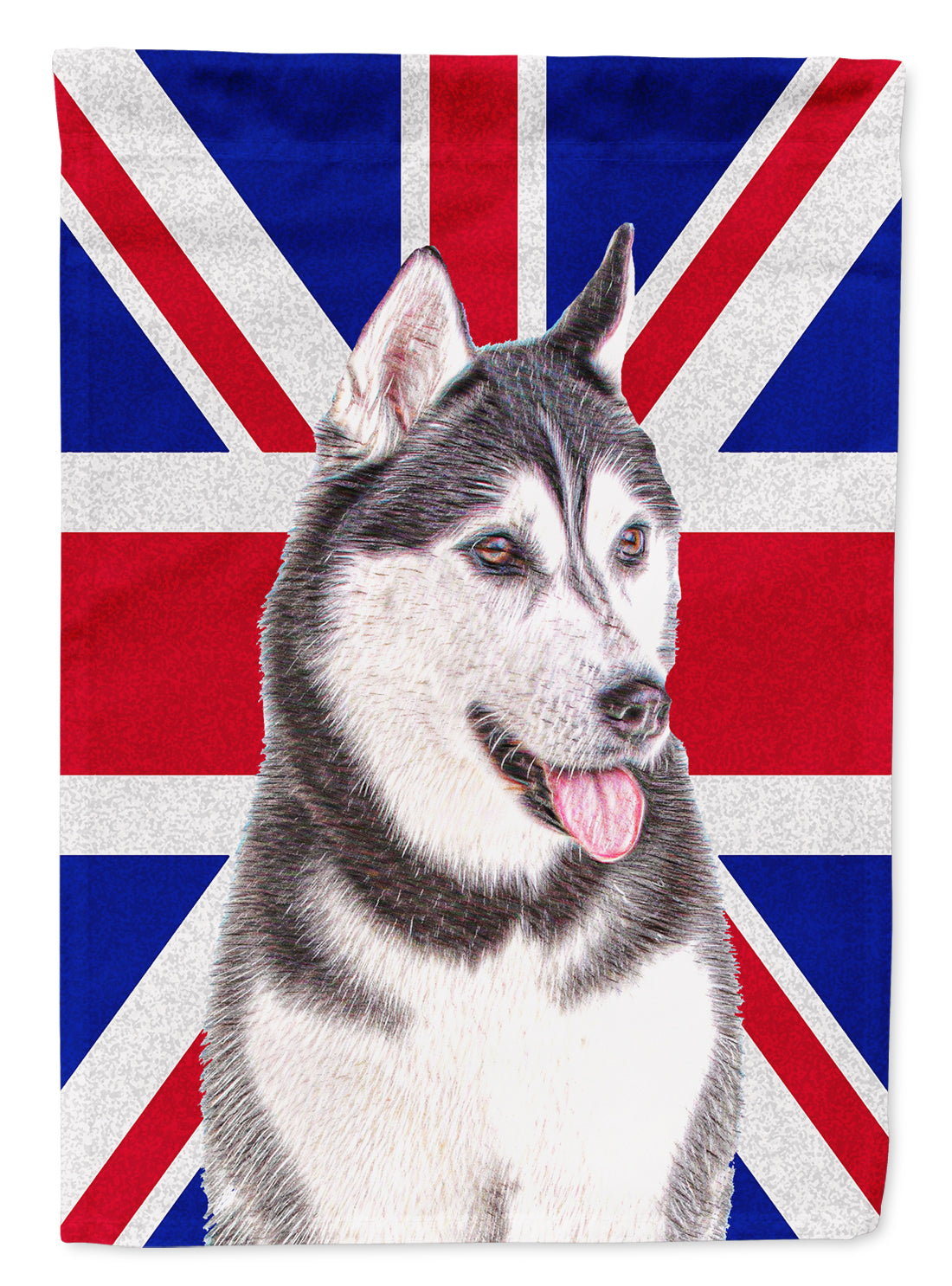 Alaskan Malamute with English Union Jack British Flag Garden Flag – Decorative Outdoor Yard Flag KJ1161GF