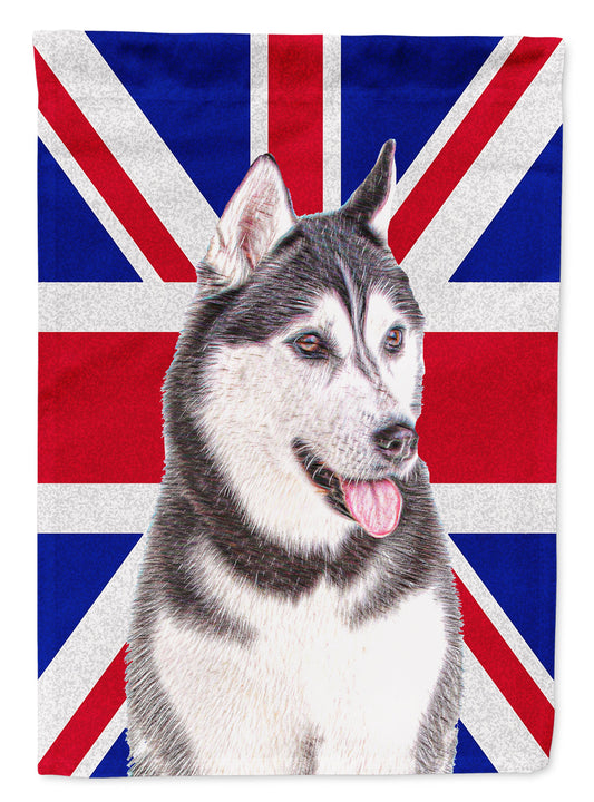 Alaskan Malamute with English Union Jack British Flag Garden Flag – Decorative Outdoor Yard Flag KJ1161GF