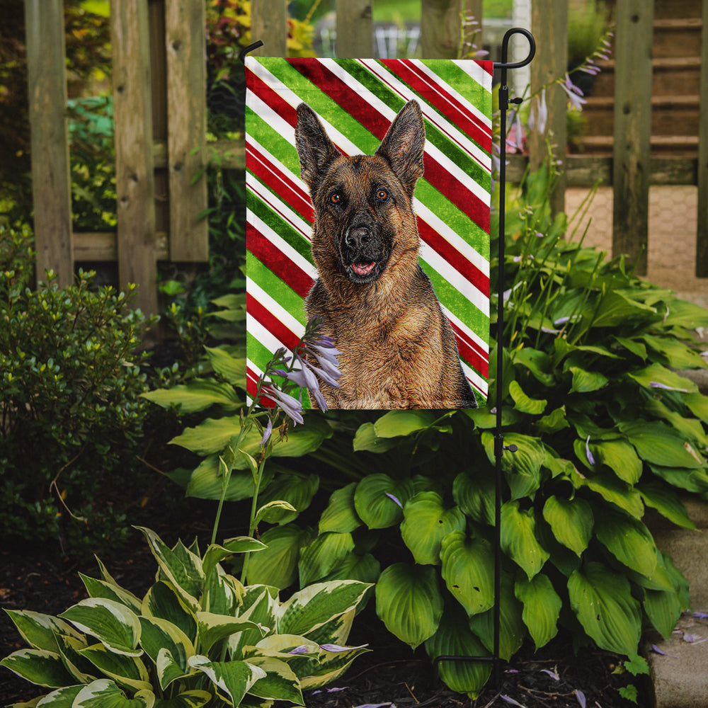 Candy Cane Holiday Christmas German Shepherd Garden Flag – Decorative Outdoor Yard Flag KJ1173GF
