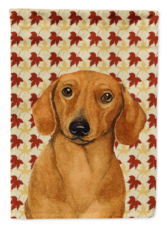 Dachshund Fall Leaves Portrait Flag Canvas House Size