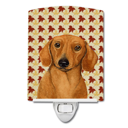 Dachshund Fall Leaves Portrait Ceramic Night Light LH9087CNL