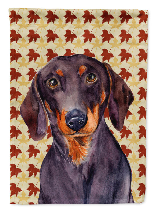 Dachshund Fall Leaves Portrait Flag Canvas House Size