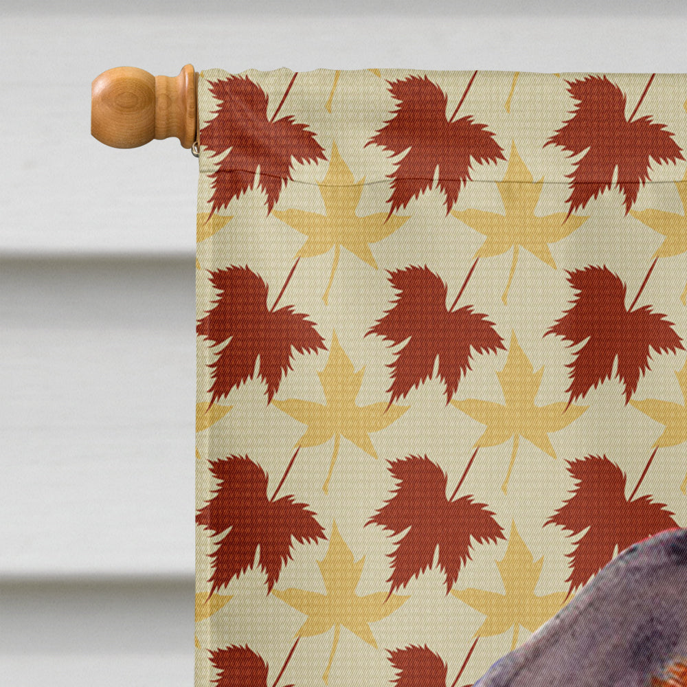 Dachshund Fall Leaves Portrait Flag Canvas House Size