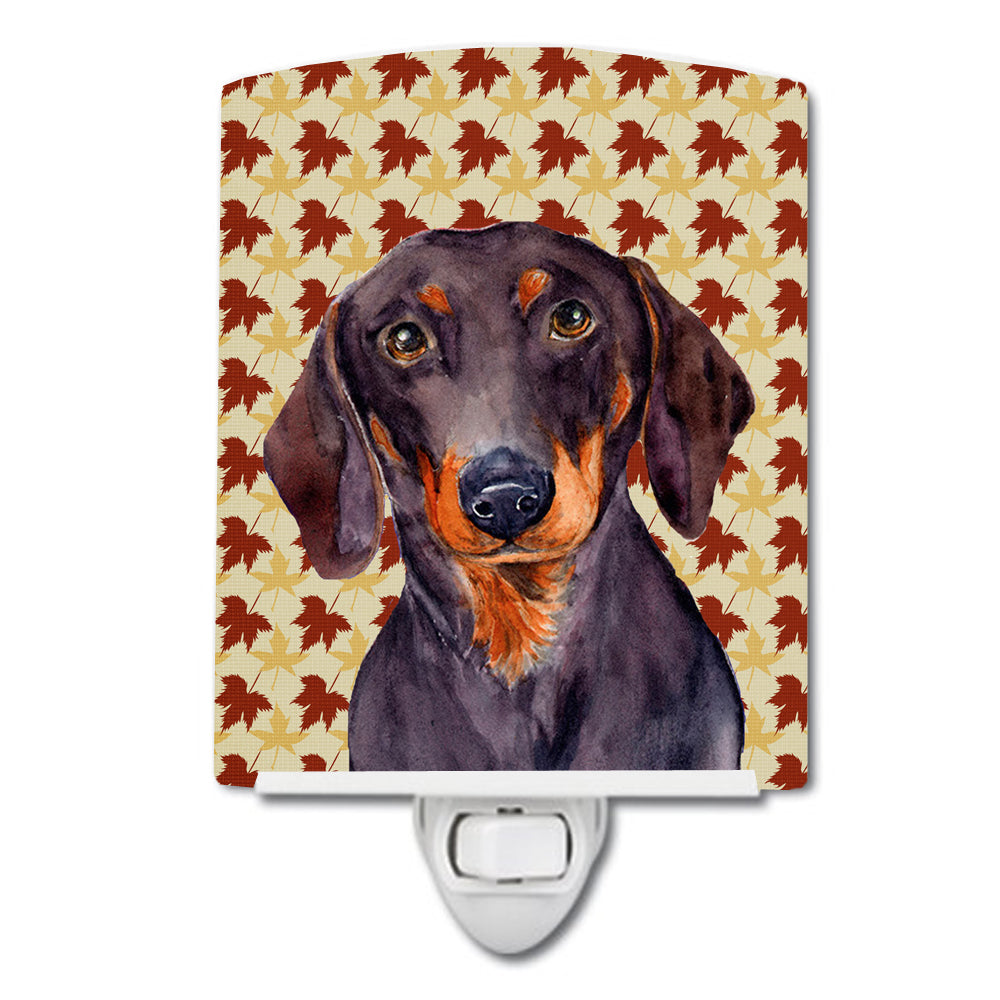 Dachshund Fall Leaves Portrait Ceramic Night Light LH9088CNL