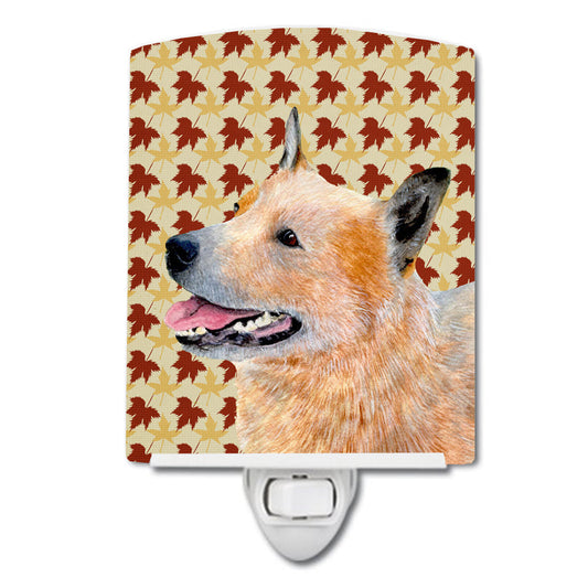 Australian Cattle Dog Fall Leaves Portrait Ceramic Night Light LH9092CNL