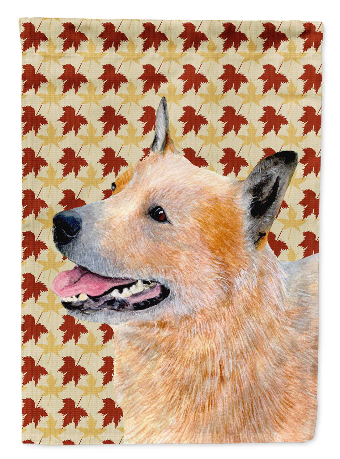 Australian Cattle Dog Fall Leaves Portrait Garden Flag – Decorative Outdoor Yard Flag