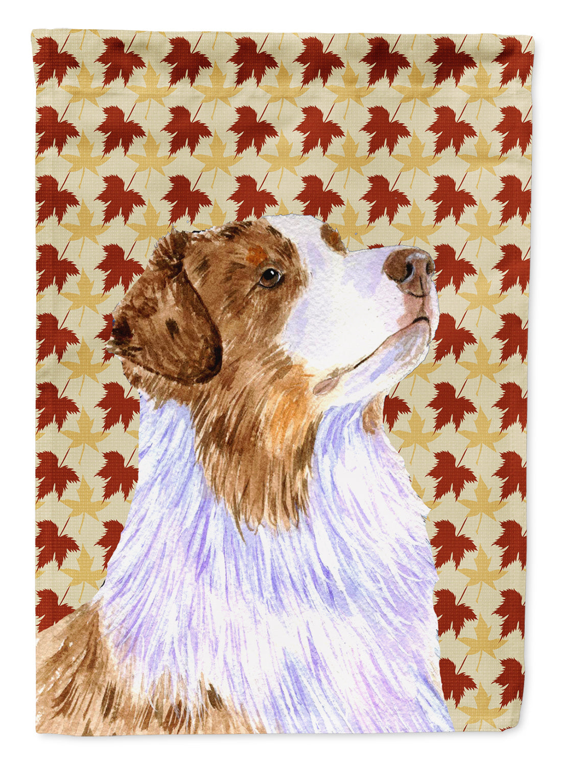 Australian Shepherd Fall Leaves Portrait Garden Flag – Decorative Outdoor Yard Flag