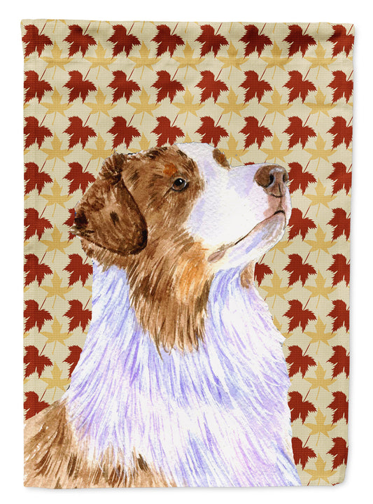 Australian Shepherd Fall Leaves Portrait Garden Flag – Decorative Outdoor Yard Flag