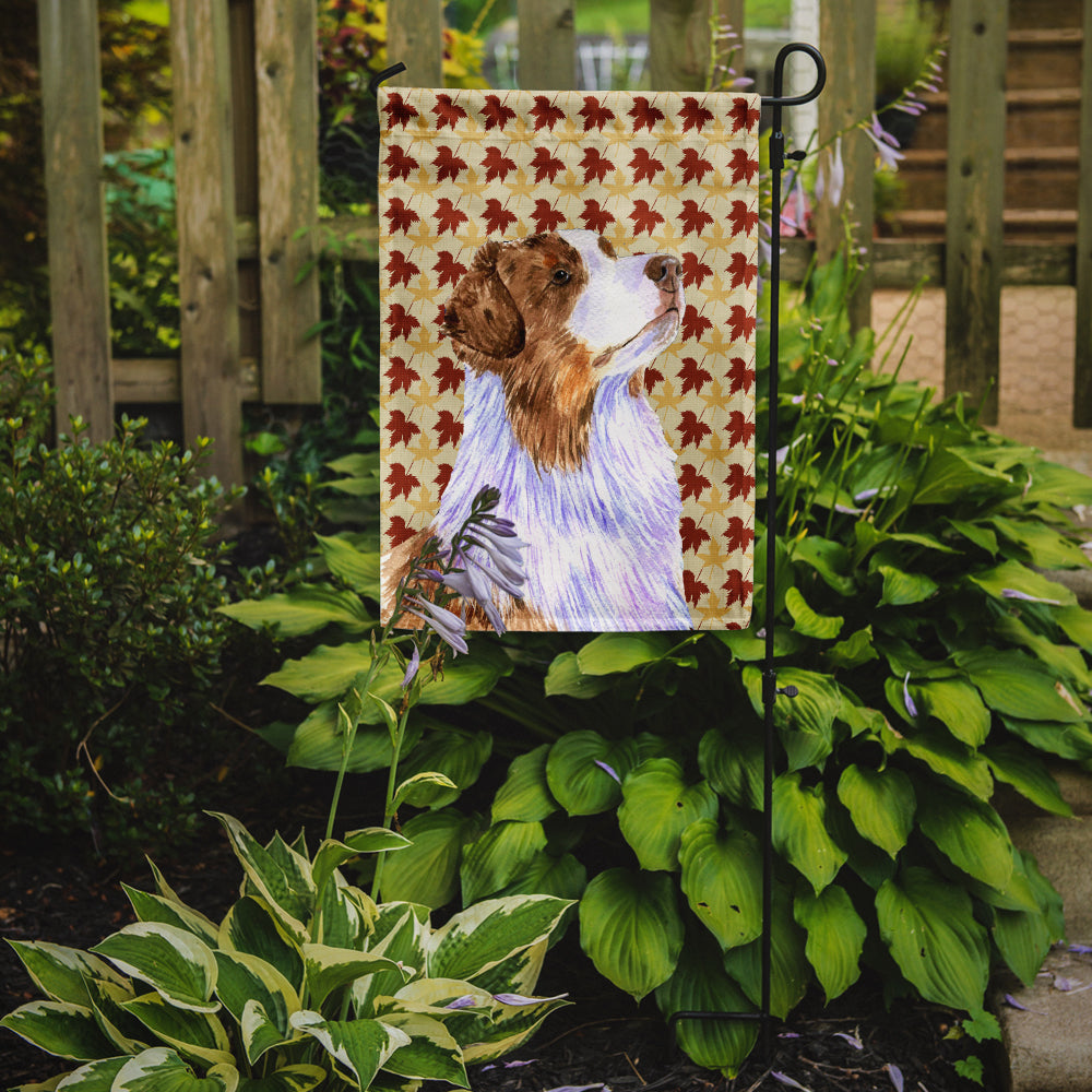 Australian Shepherd Fall Leaves Portrait Garden Flag – Decorative Outdoor Yard Flag