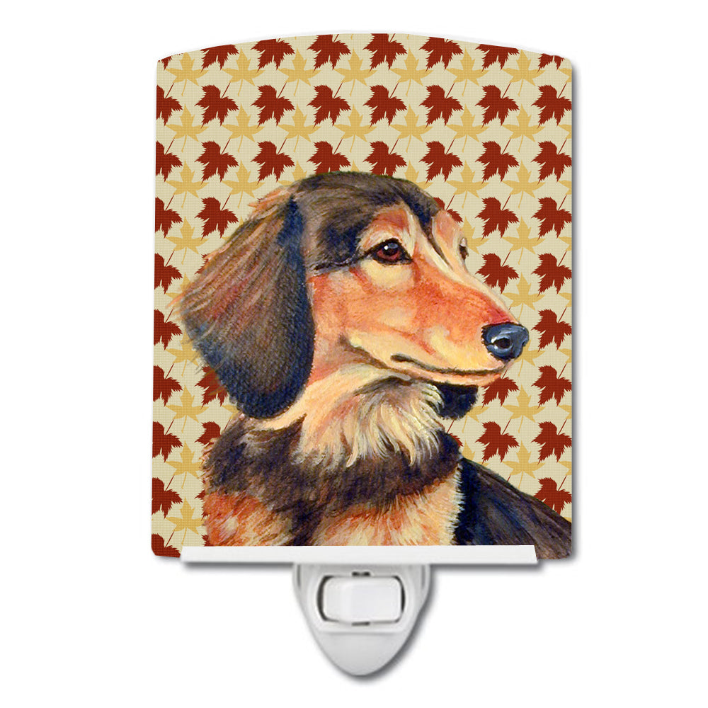 Dachshund Fall Leaves Portrait Ceramic Night Light LH9121CNL