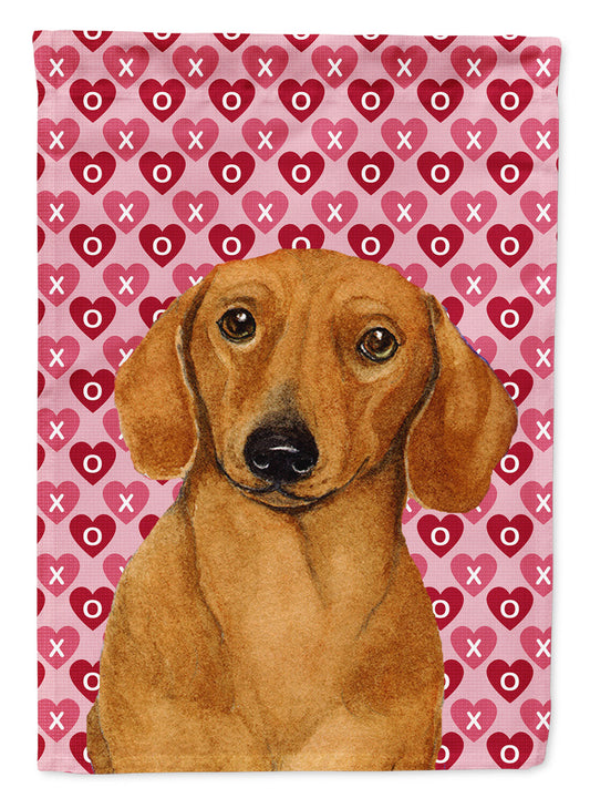 Dachshund Hearts Love Valentine's Day Flag Canvas House Size