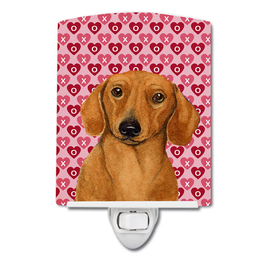 Dachshund Hearts Love and Valentine's Day Portrait Ceramic Night Light LH9132CNL