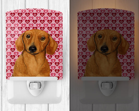 Dachshund Hearts Love and Valentine's Day Portrait Ceramic Night Light LH9132CNL