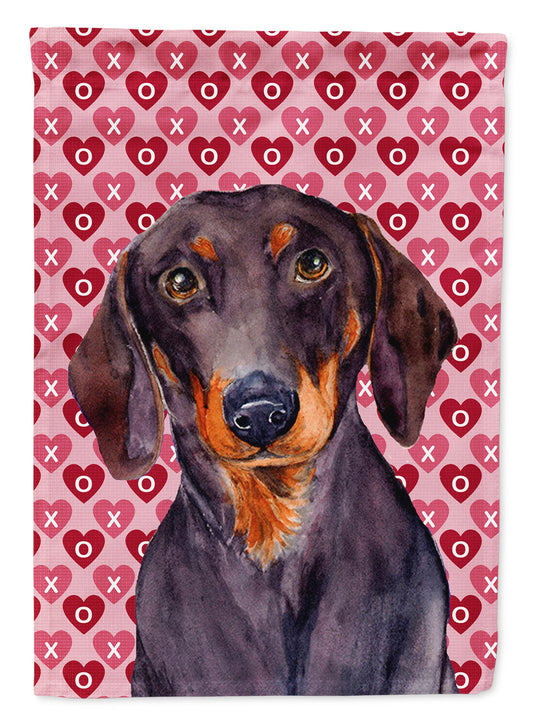 Dachshund Hearts Love Valentine's Day Flag Canvas House Size