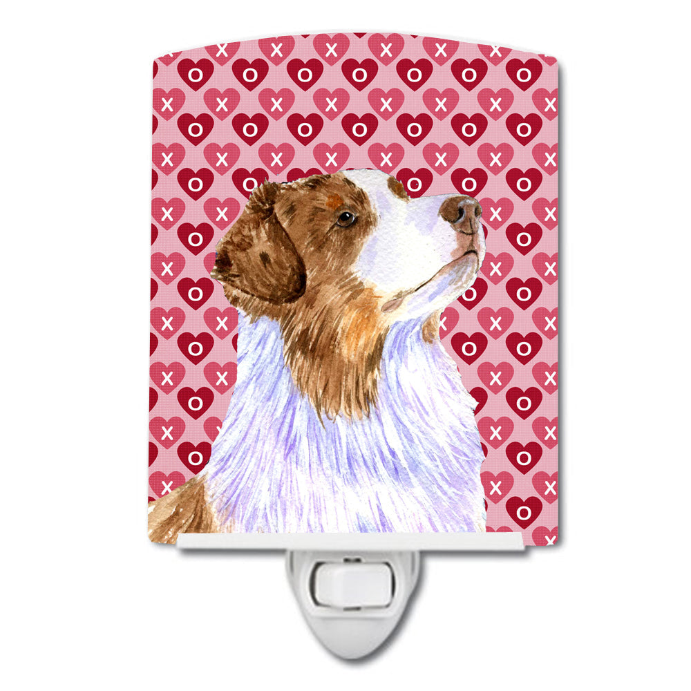 Australian Shepherd Hearts Love Valentine's Day Ceramic Night Light LH9138CNL
