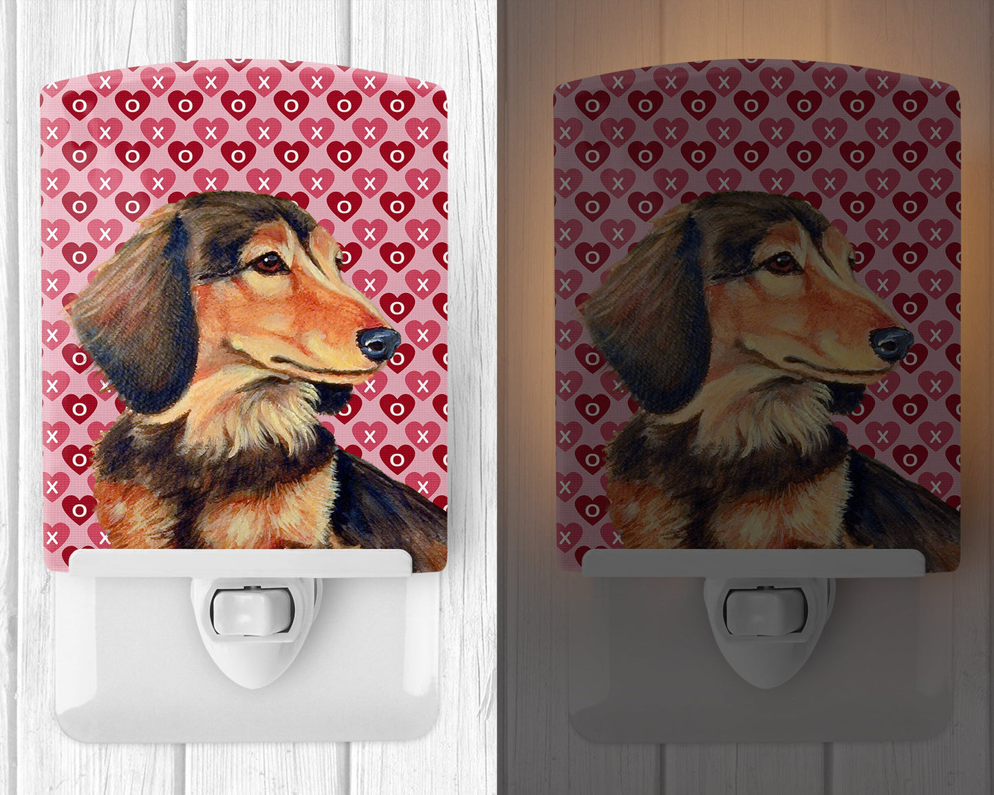Dachshund Hearts Love and Valentine's Day Portrait Ceramic Night Light LH9166CNL