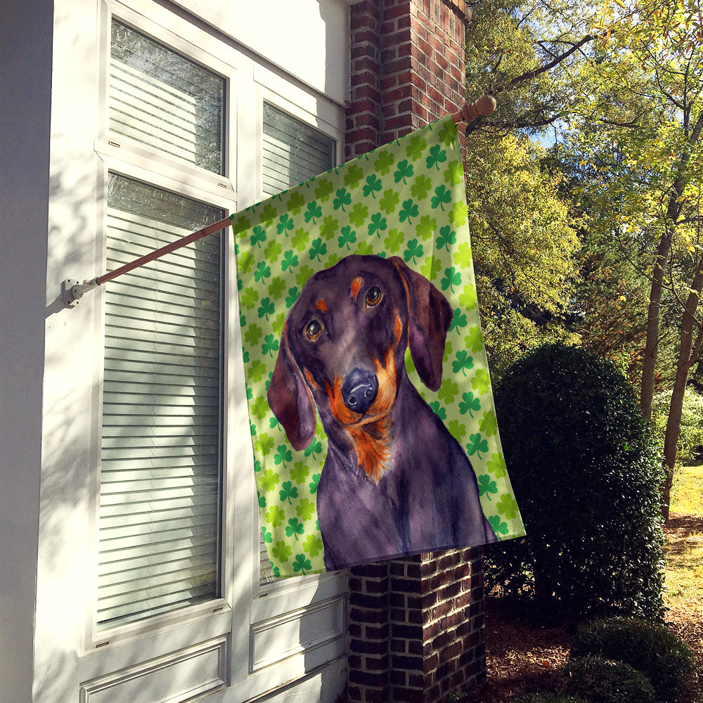 Dachshund St. Patrick's Day Shamrock Portrait Flag Canvas House Size