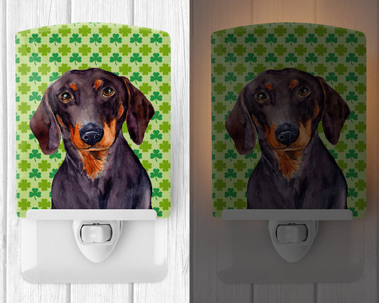 Dachshund St. Patrick's Day Shamrock Portrait Ceramic Night Light LH9178CNL
