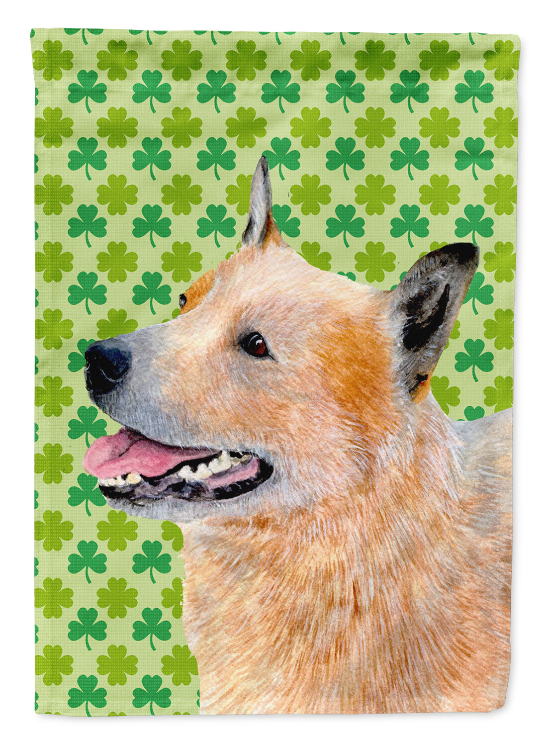 Australian Cattle Dog St. Patrick's Day Shamrock Garden Flag – Decorative Outdoor Yard Flag