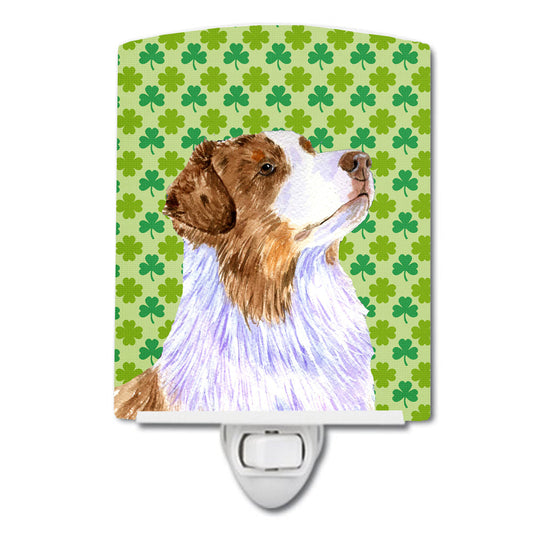 Australian Shepherd St. Patrick's Day Shamrock Ceramic Night Light LH9183CNL