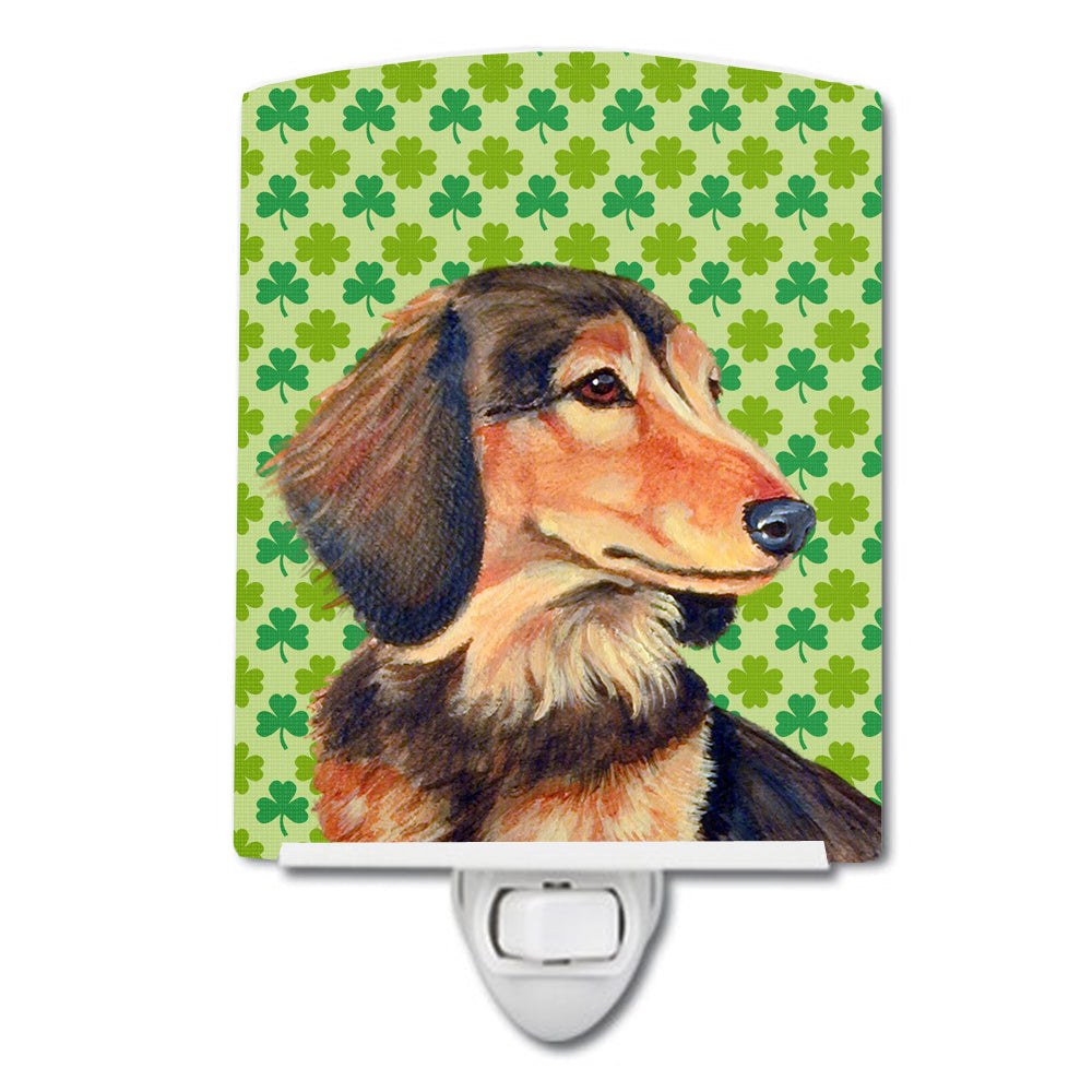 Dachshund St. Patrick's Day Shamrock Portrait Ceramic Night Light LH9211CNL