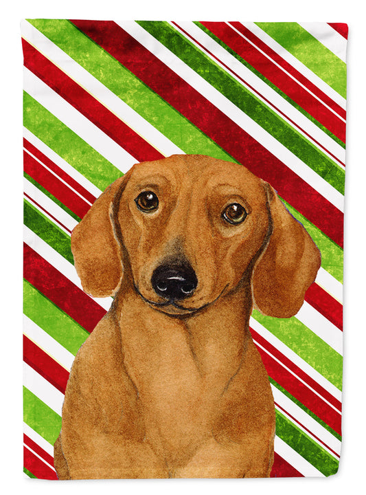 Dachshund Candy Cane Holiday Christmas  Garden Flag – Decorative Outdoor Yard Flag