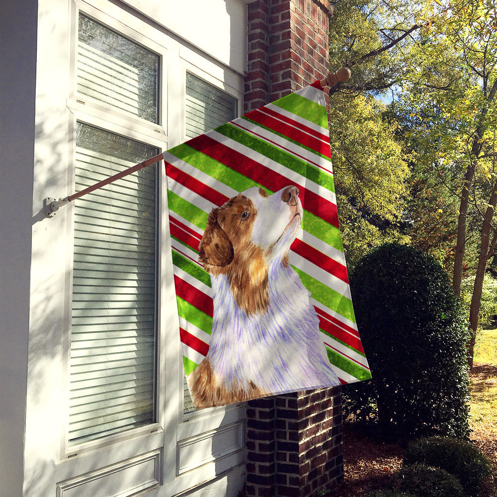 Australian Shepherd Candy Cane Holiday Christmas  Flag Canvas House Size