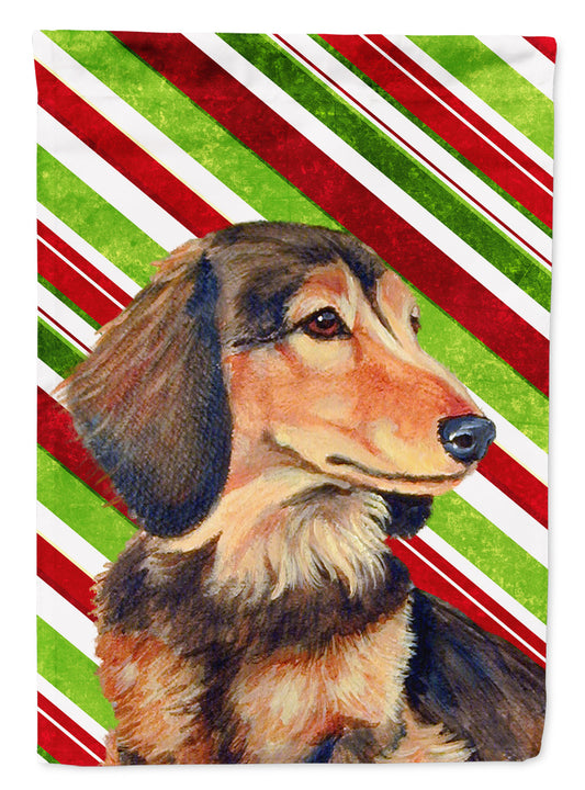 Dachshund Candy Cane Holiday Christmas  Garden Flag – Decorative Outdoor Yard Flag