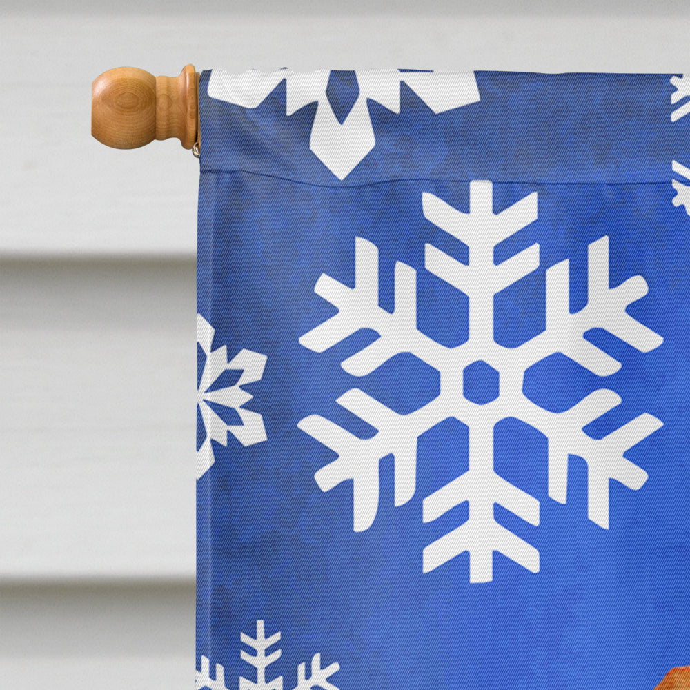 Dachshund Winter Snowflakes Holiday Flag Canvas House Size