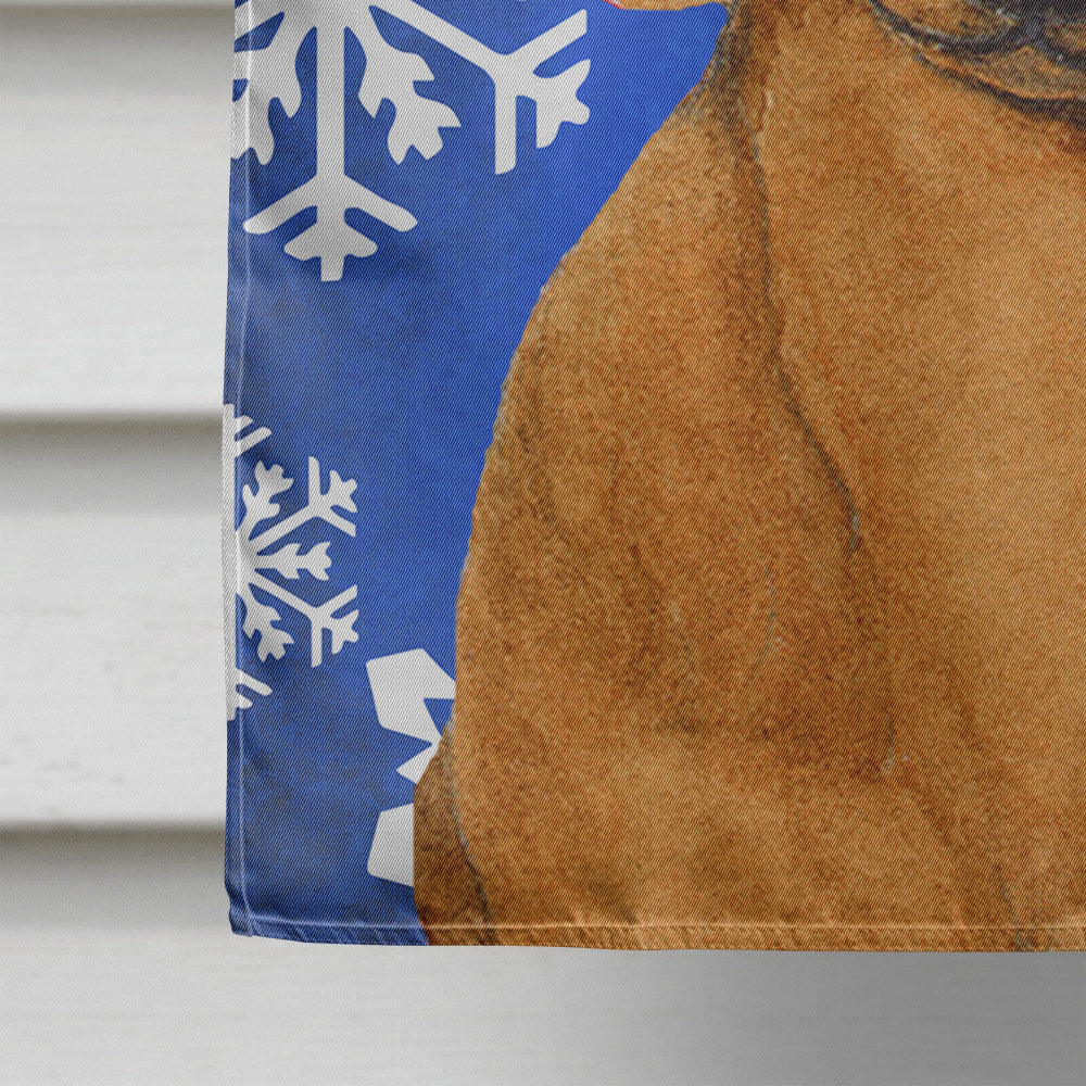 Dachshund Winter Snowflakes Holiday Flag Canvas House Size