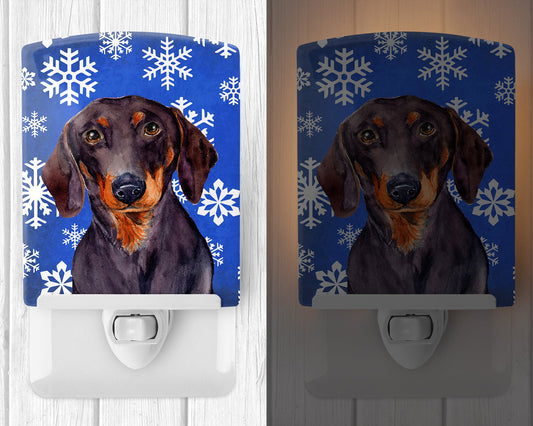 Dachshund Winter Snowflakes Holiday Ceramic Night Light LH9268CNL