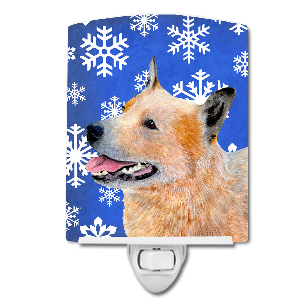 Australian Cattle Dog Winter Snowflakes Holiday Ceramic Night Light LH9272CNL