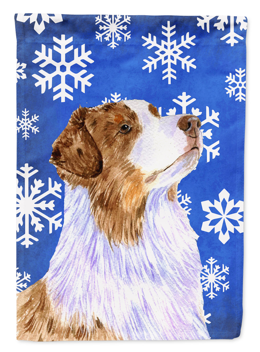Australian Shepherd Winter Snowflakes Holiday Garden Flag – Decorative Outdoor Yard Flag