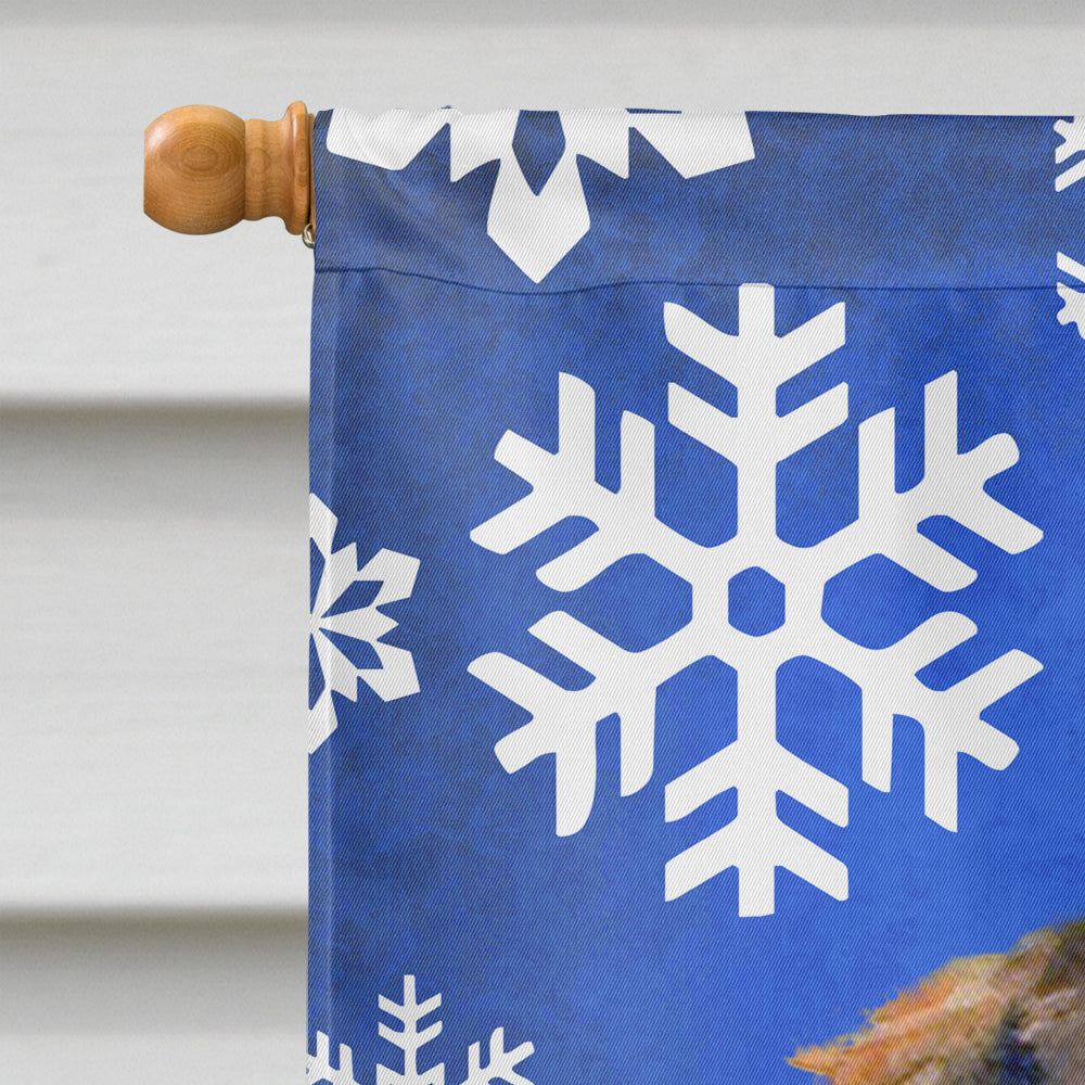 Dachshund Winter Snowflakes Holiday Flag Canvas House Size