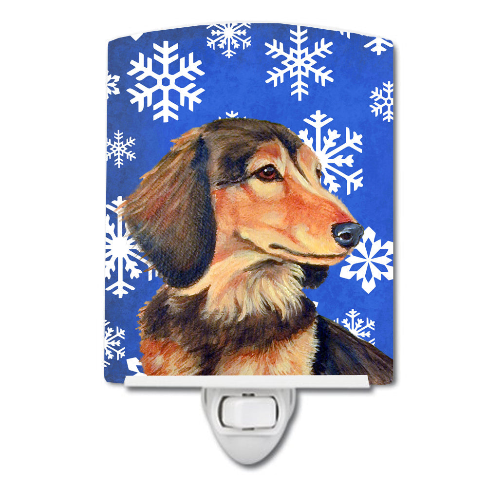 Dachshund Winter Snowflakes Holiday Ceramic Night Light LH9301CNL