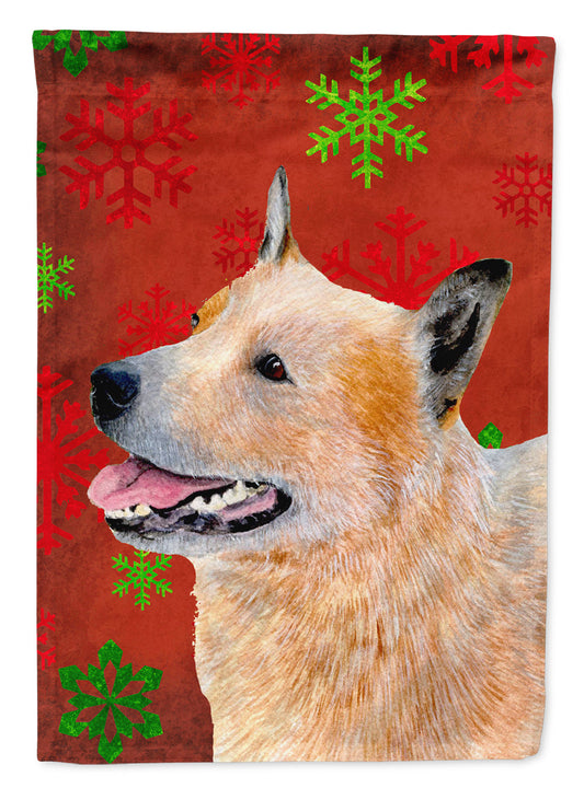 Australian Cattle Dog Red Green Snowflakes Christmas Garden Flag – Decorative Outdoor Yard Flag