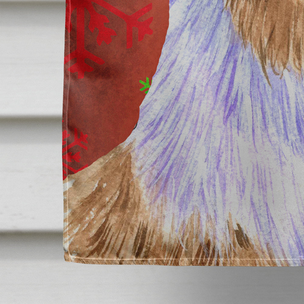 Australian Shepherd Red Snowflakes Holiday Christmas Flag Canvas House Size