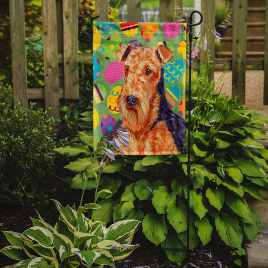 Airedale Easter Eggtravaganza Garden Flag - Outdoor Decorative Yard Flag
