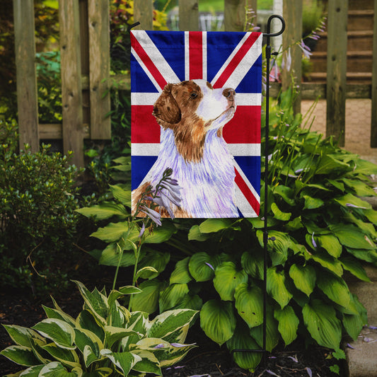 Australian Shepherd with English Union Jack British Flag Garden Flag - Outdoor Decorative Yard Flag