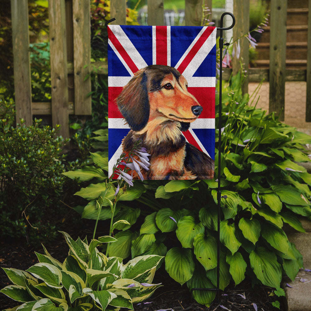 Dachshund with English Union Jack British Flag Garden Flag – Decorative Outdoor Yard Flag LH9502GF