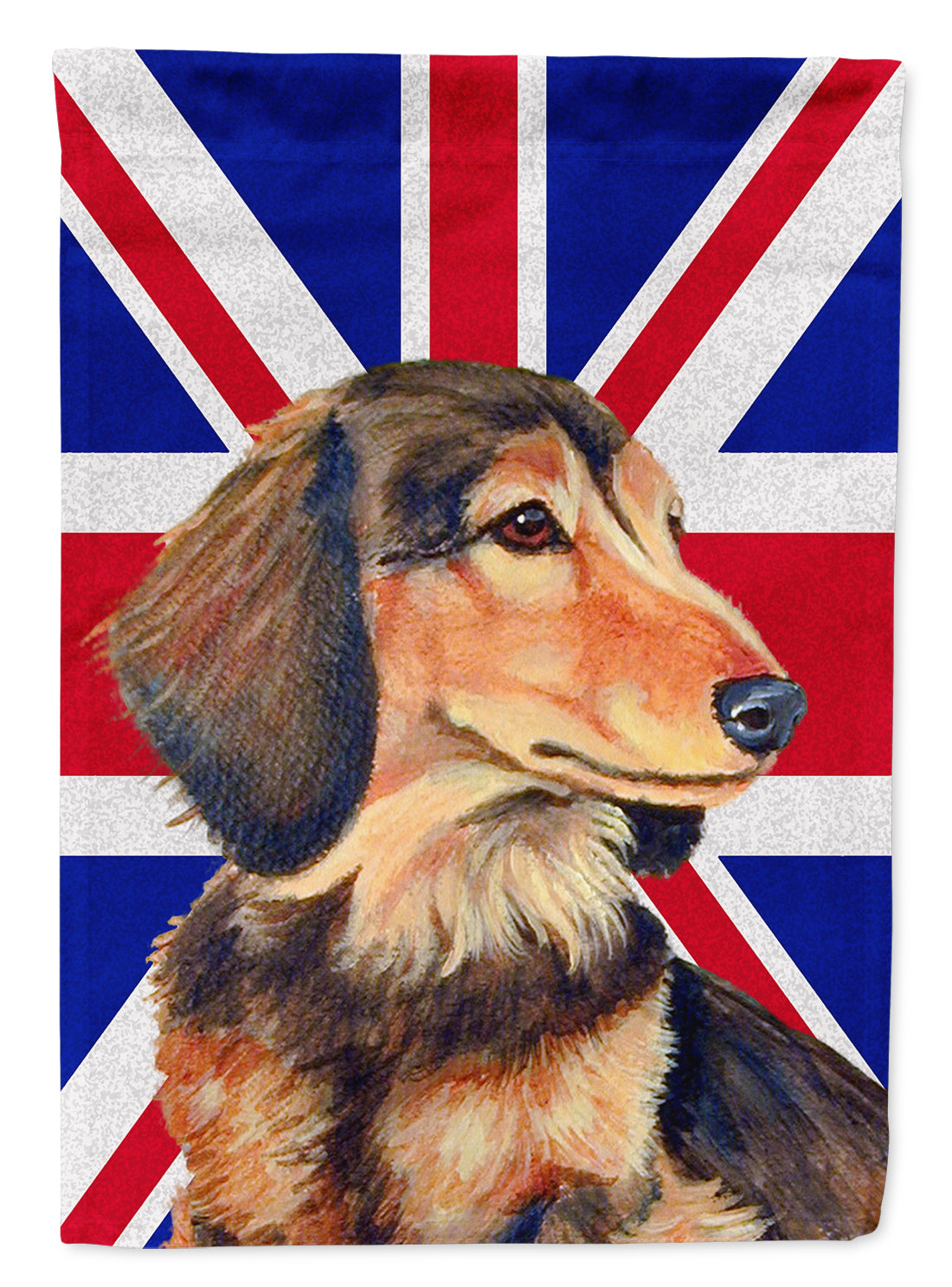 Dachshund with English Union Jack British Flag Garden Flag – Decorative Outdoor Yard Flag LH9502GF